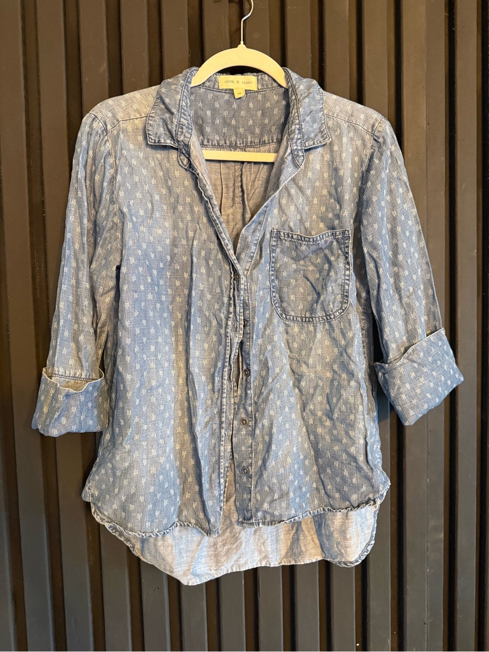 cloth & stone Light Blue Printed Button-Front Shirt